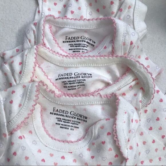 Faded Glory NWT Set of 3 Bodysuit for Girls NB - Picture 6 of 7